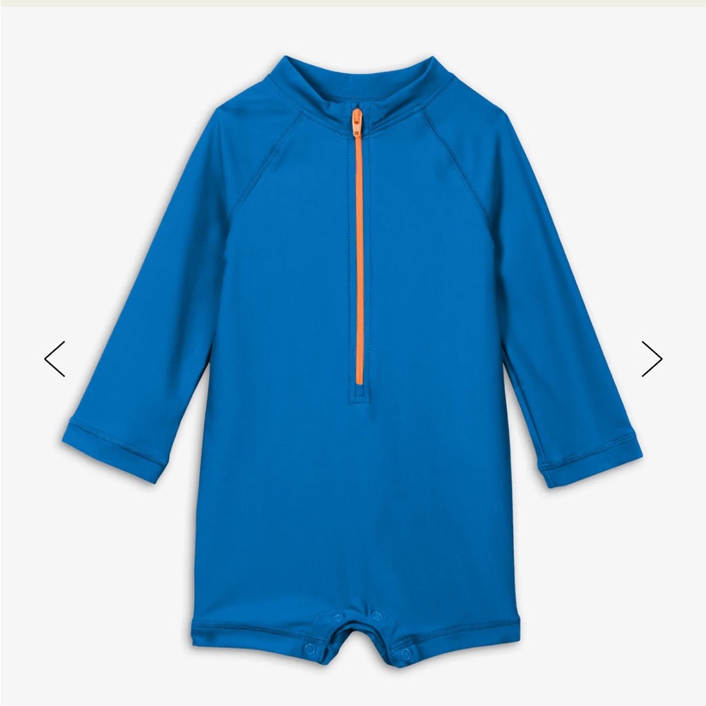Primary Blue and Orange One Piece Swim Suit